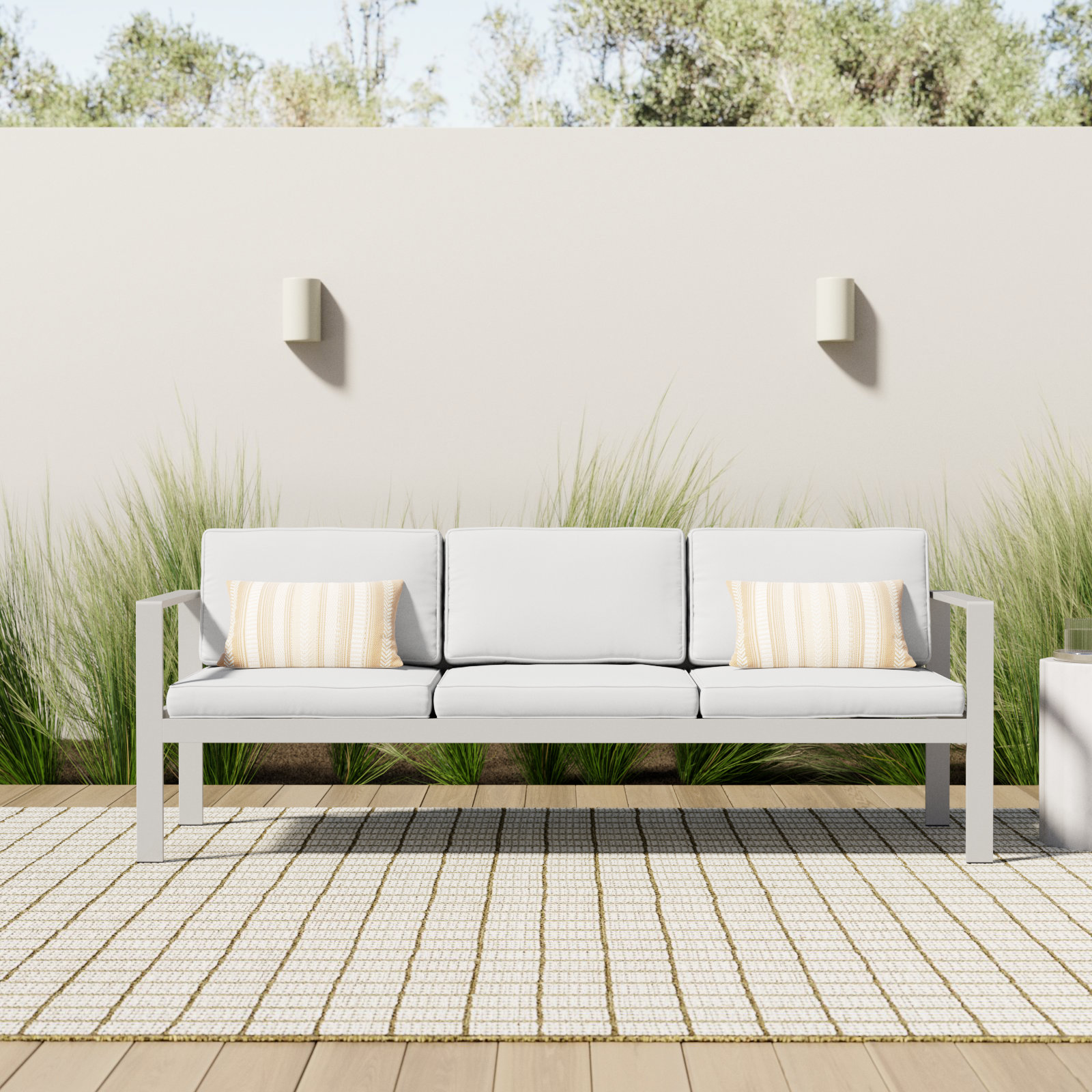 Karen 79" Patio Sofa, White