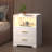 17.7"W 2-Drawers Modern Nightstand With 20-Color RGB Lighting and Motion Sensor-513055378