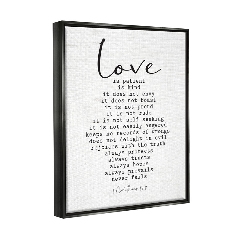 «Love is ...» par Lettered and Lined - reproduction sur toile flottante, H 31 po x l 25 po x P 1,7 po