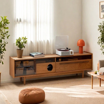 Personality design sense solid wood TV cabinet