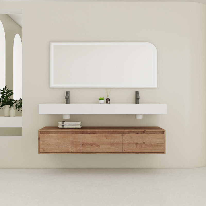 Lavabo de salle de bain mural 60 po 