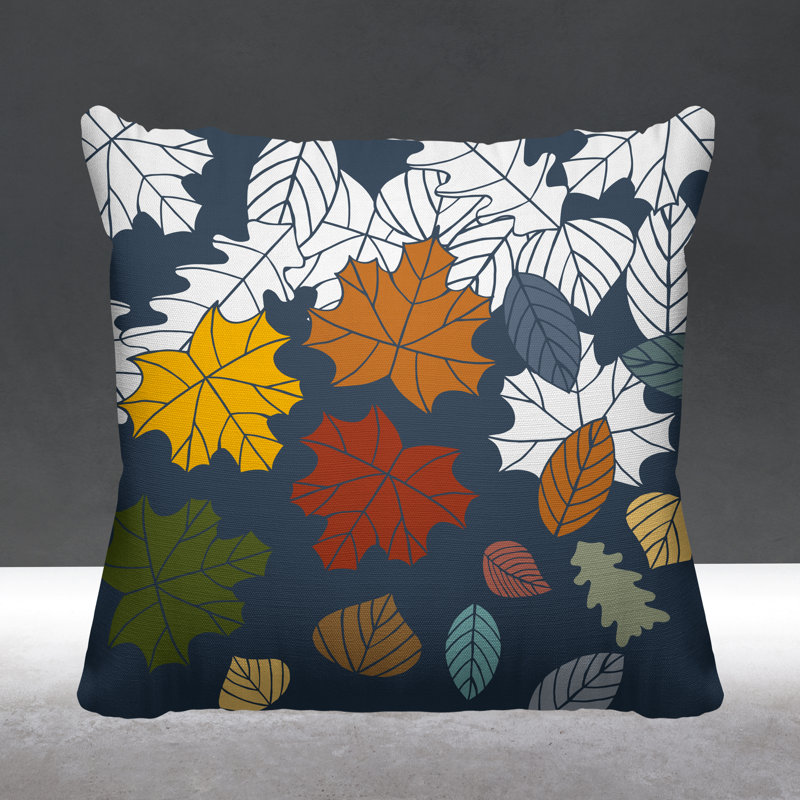 Coussin intérieur / extérieur Collin Maple Leaf, 19 po x 19 po, Ardoise, Carré