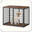 Dog Crate Furniture with 3 Doors for Large Medium Dogs-2054782704