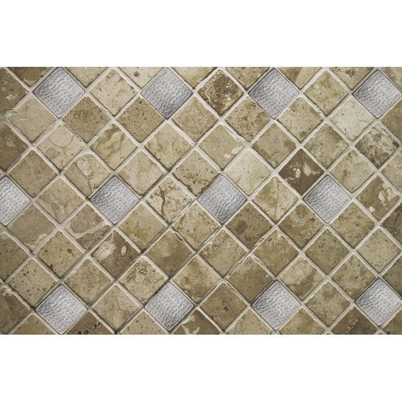 2" x 2" Nickel Plated Hammered Copper Tile 
