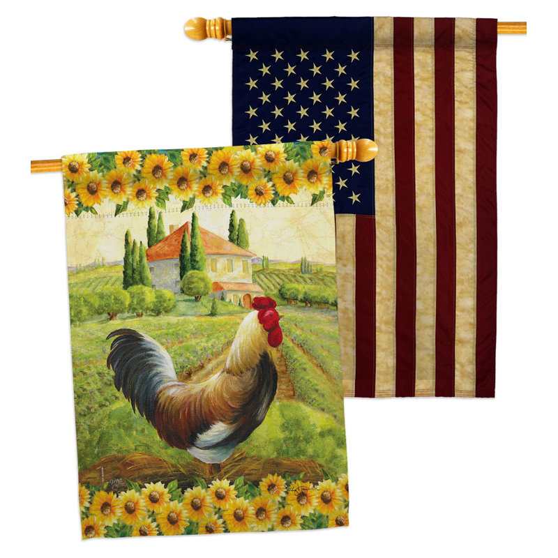 Drapeau maison 40 x 28 po Country Rooster