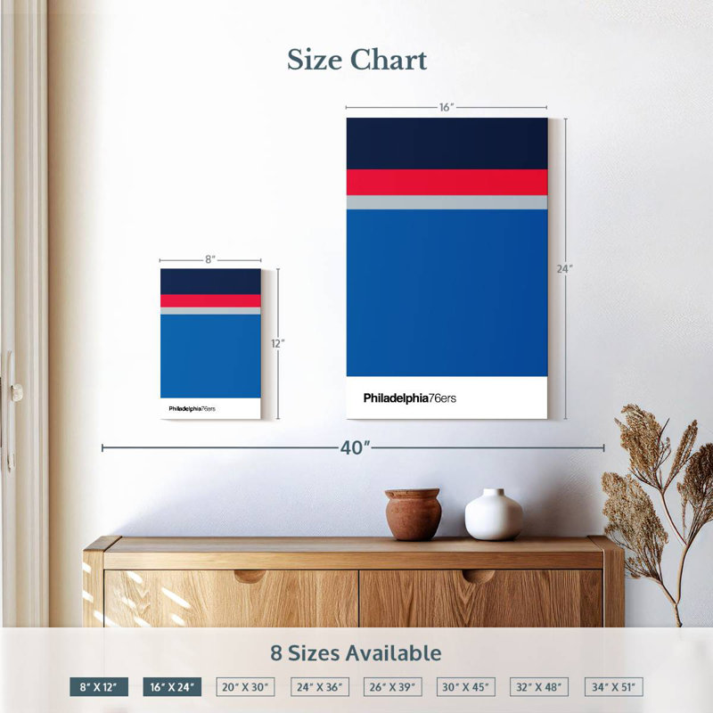 Sirecs Philadelphia 76Ers, H 12 po x l 8 po