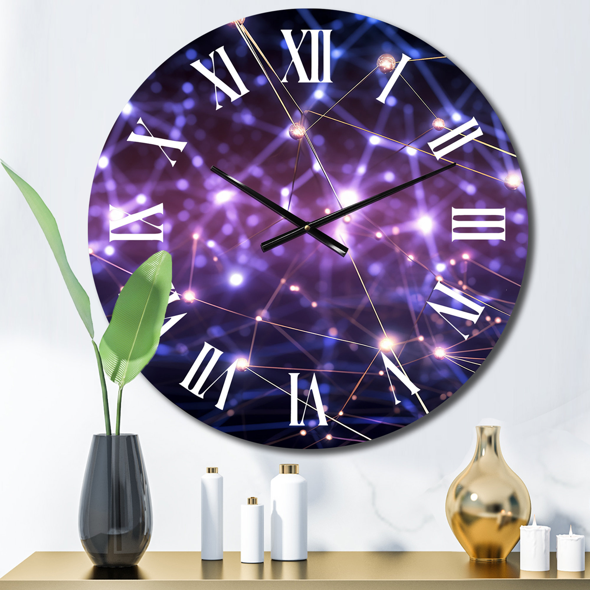 Design Art Abstract Light Infinity Matrix Metal Wall Clock | Wayfair