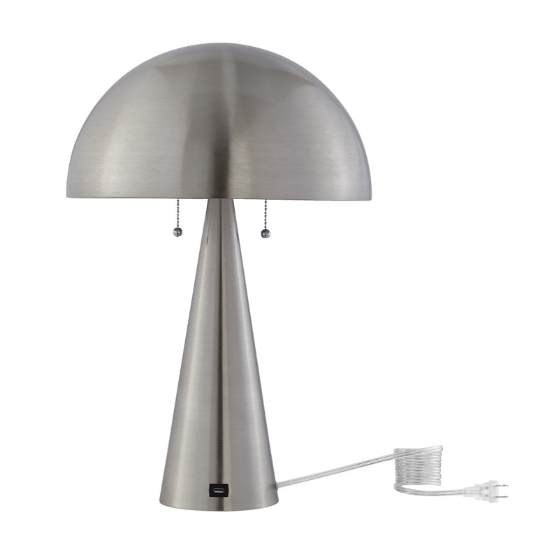 Lampe de table USB en métal Union, Gris