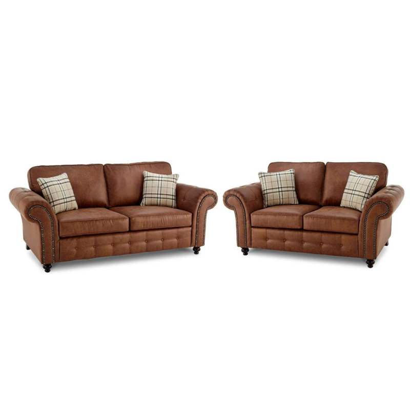 Gumbs 2 - Piece Faux Leather Living Room Set, Brown