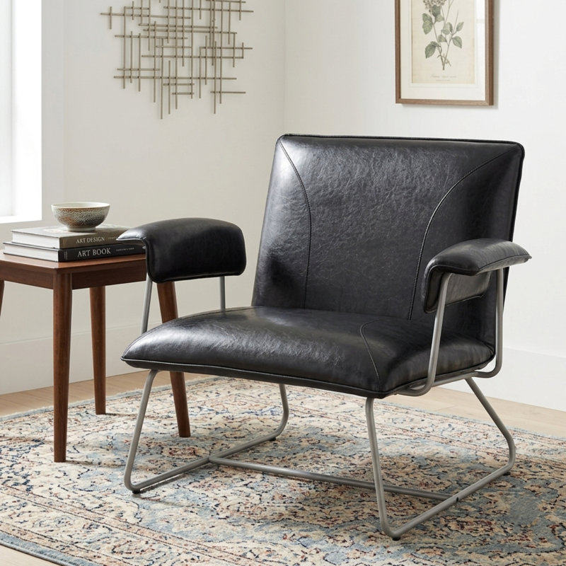 Fauteuil Klara, Similicuir noir
