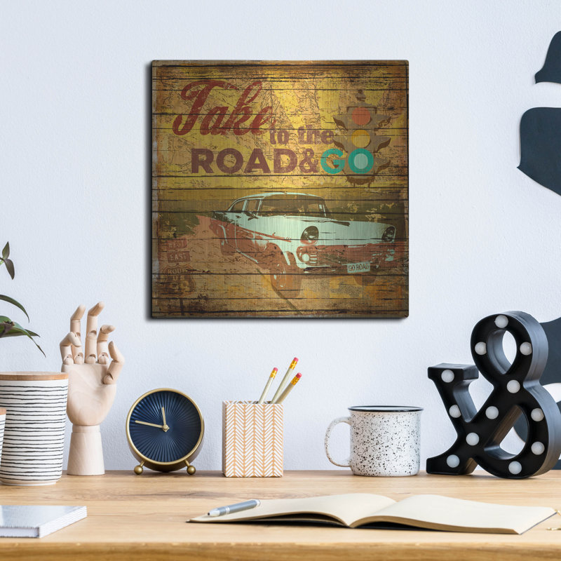Winston Porter «Take To The Road» par Art Licensing Studio, art mural en métal, H 12 po x l 12 po