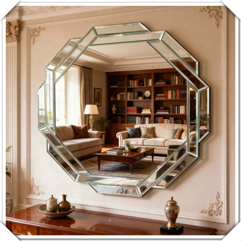Miroir mural octogonal sans cadre