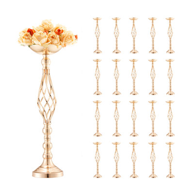 20PCS 58cm / 22,83 "Vase de mariage en métal or floral pour table