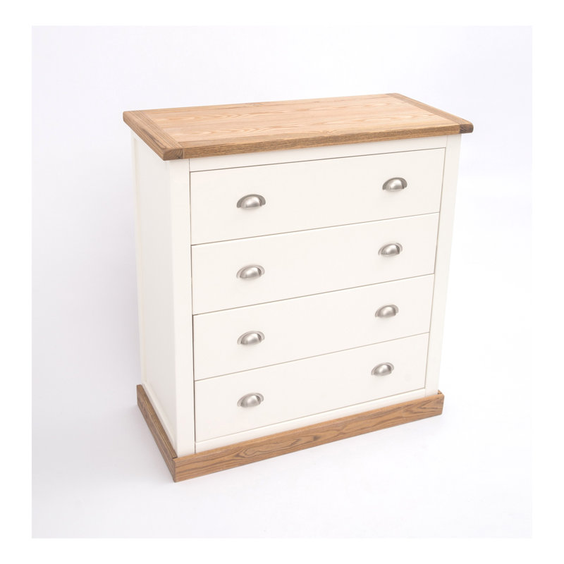 90cm W 4 - Drawer Chest of Drawers, Waxed Oak