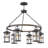 Lakehouse 6-Light Aluminum Outdoor Chandelier with Clear Seedy Glass Shades
