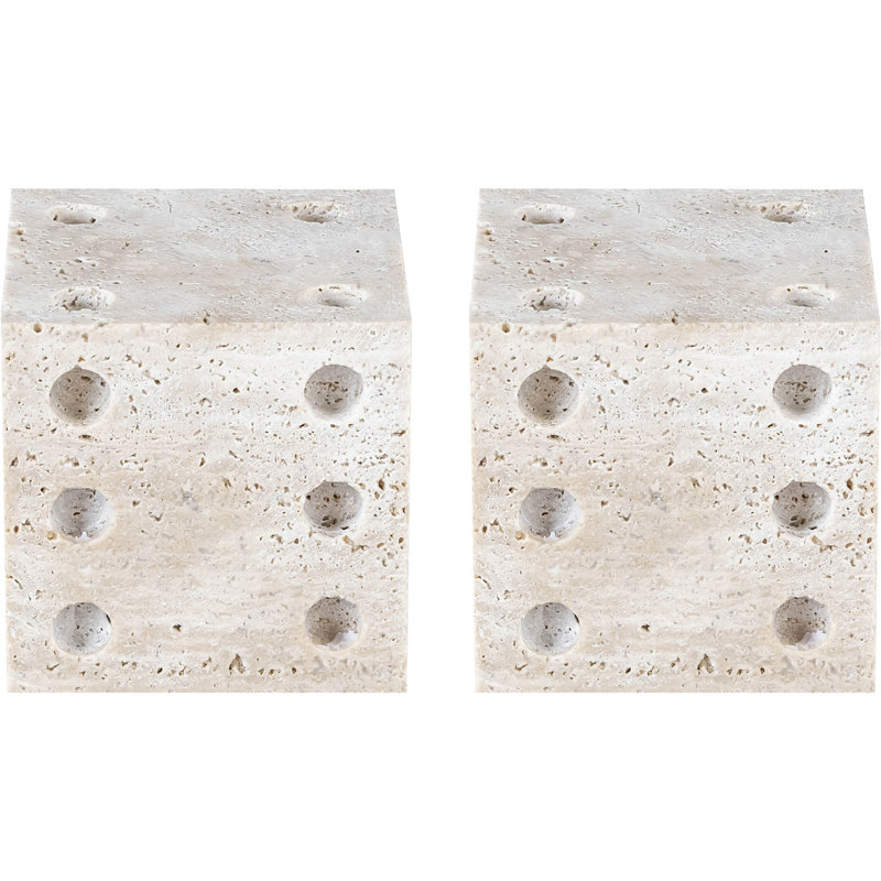 Figurines et sculptures abstraites Dice Travertine, Travertin