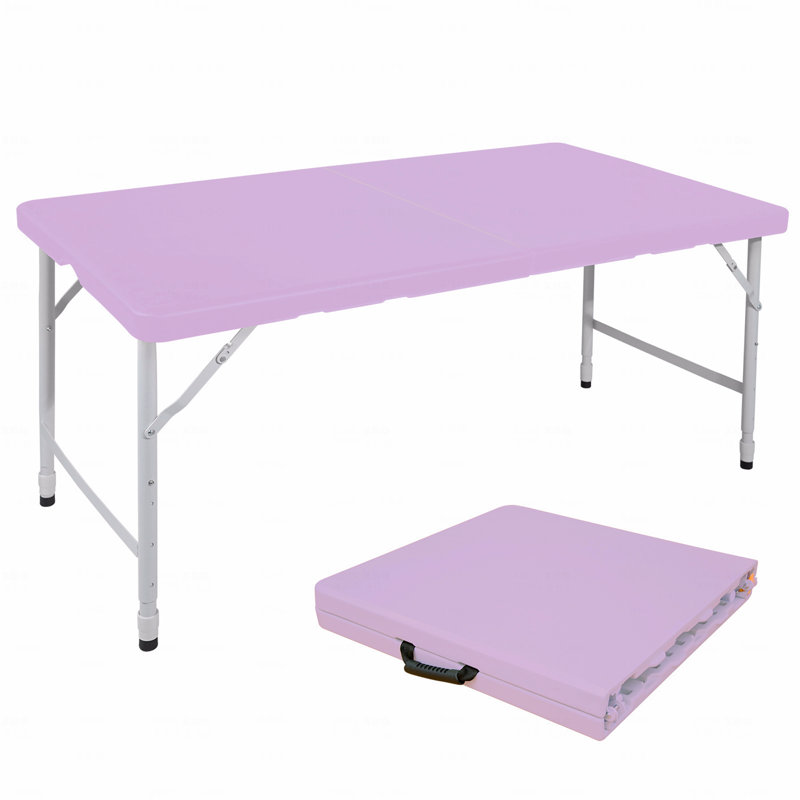 Table de patio pliante portative, utilisation intérieure et extérieure, poids maximum 135 kg, pour le camping, Mauve
