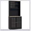Armoire de cuisine, armoire de rangement autoportante de 72 po avec huche, grand comptoir, portes en verre
