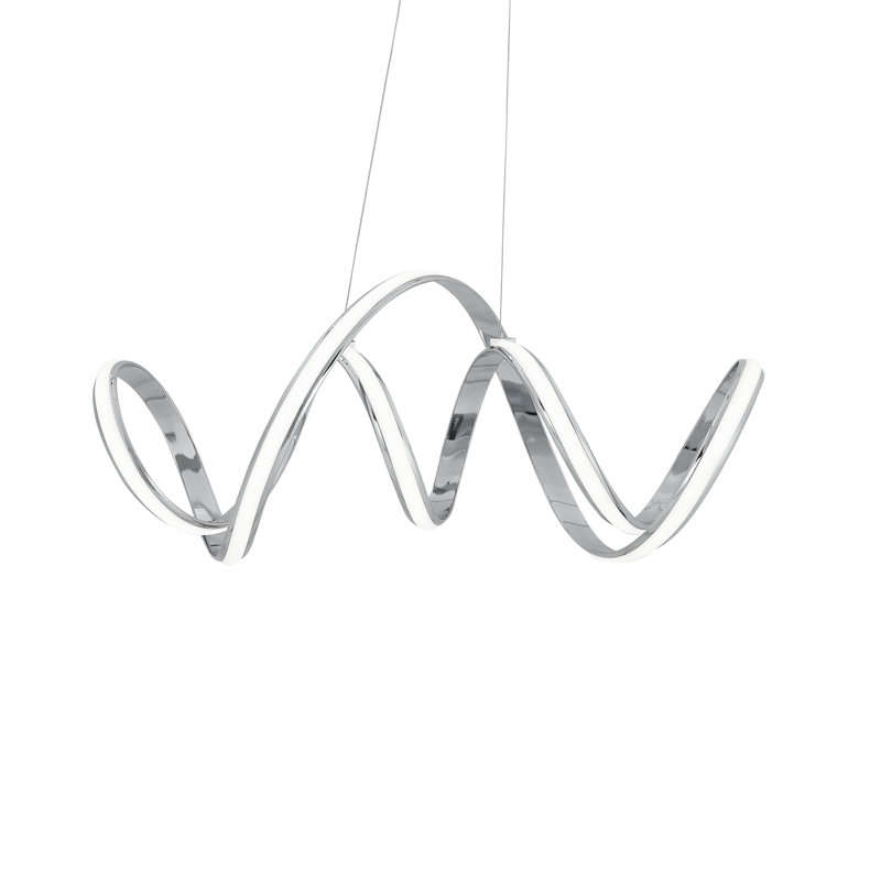 Menifee Unique Tiered Dimmable Integrated LED Chandelier, Chrome