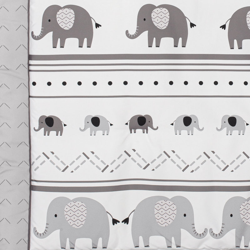 Ensemble de literie pour lit de bébé 3 pièces Boho Elephants