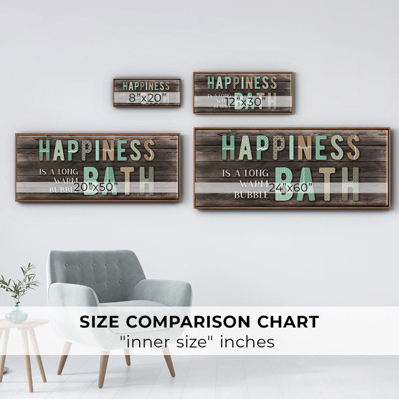 «Happiness Bath», toile encadrée, H 8 po x l 20 po
