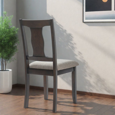Ensemble de 2 chaises de salle à manger rembourrées de style moderne en bois d'hévéa pour la cuisine