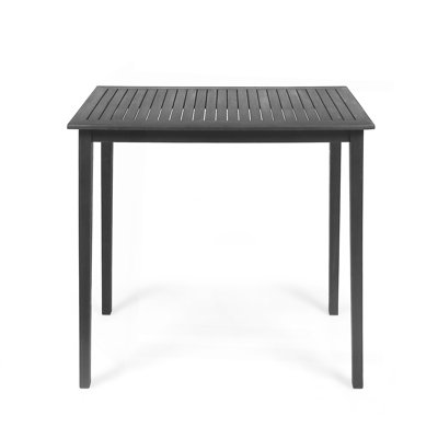 Outdoor Minimalist Acacia Wood Rectangle Bar Table - Dark Gray