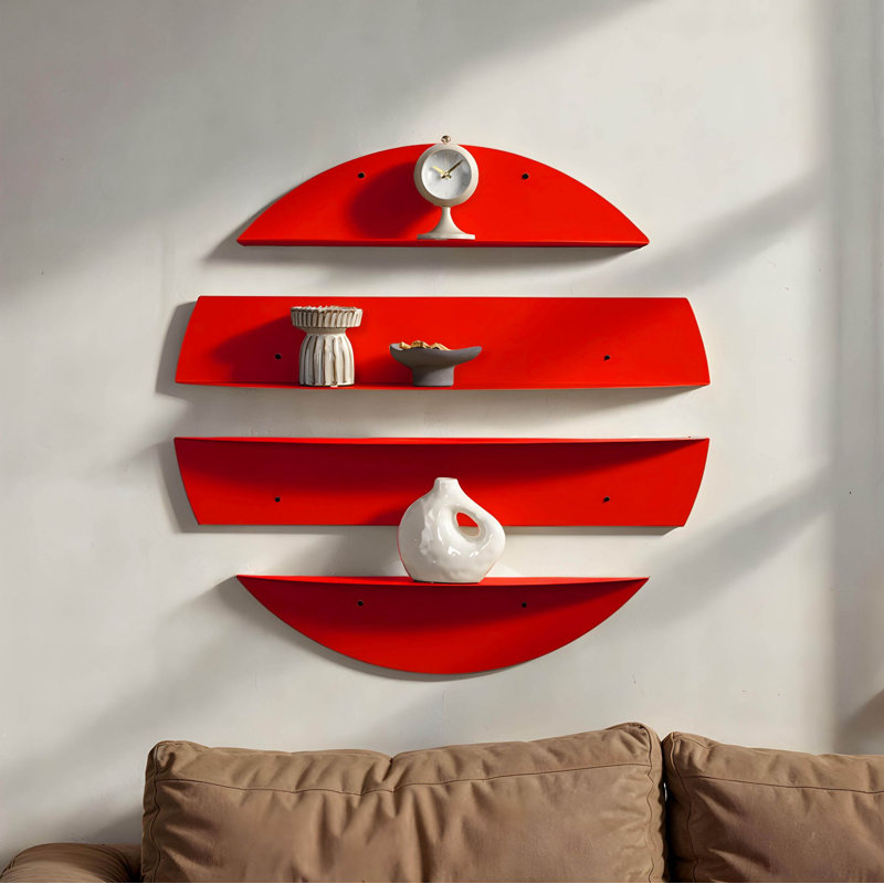 Decorative Metal Wall Shelf, Red
