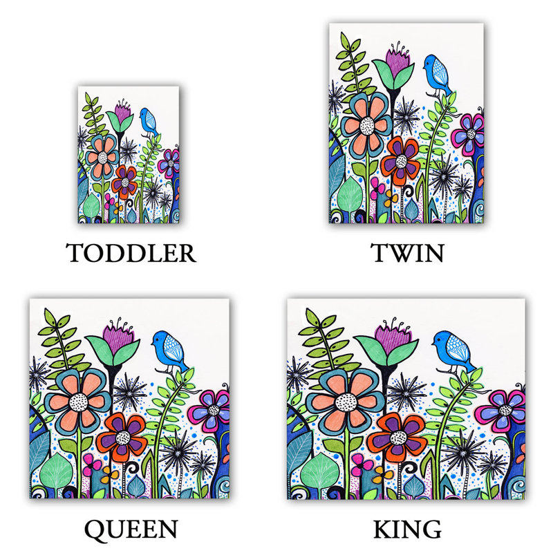 Polyester Floral Duvet Cover, 1 Queen Duvet Cover + 2 Standard Shams