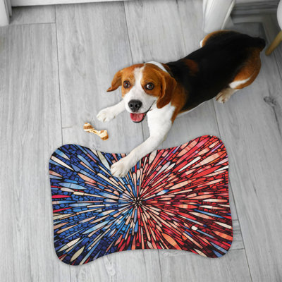 American Mosaic - 1 Piece Bone Shape Feeding Mat