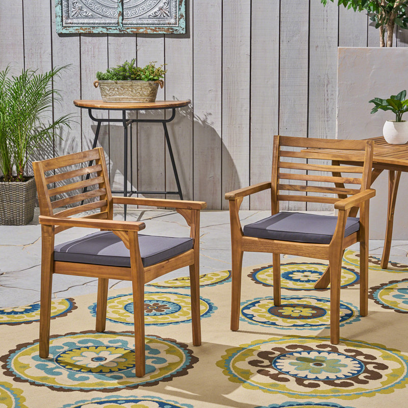 Fauteuil de salle à manger en acacia Cleghorn, Teck