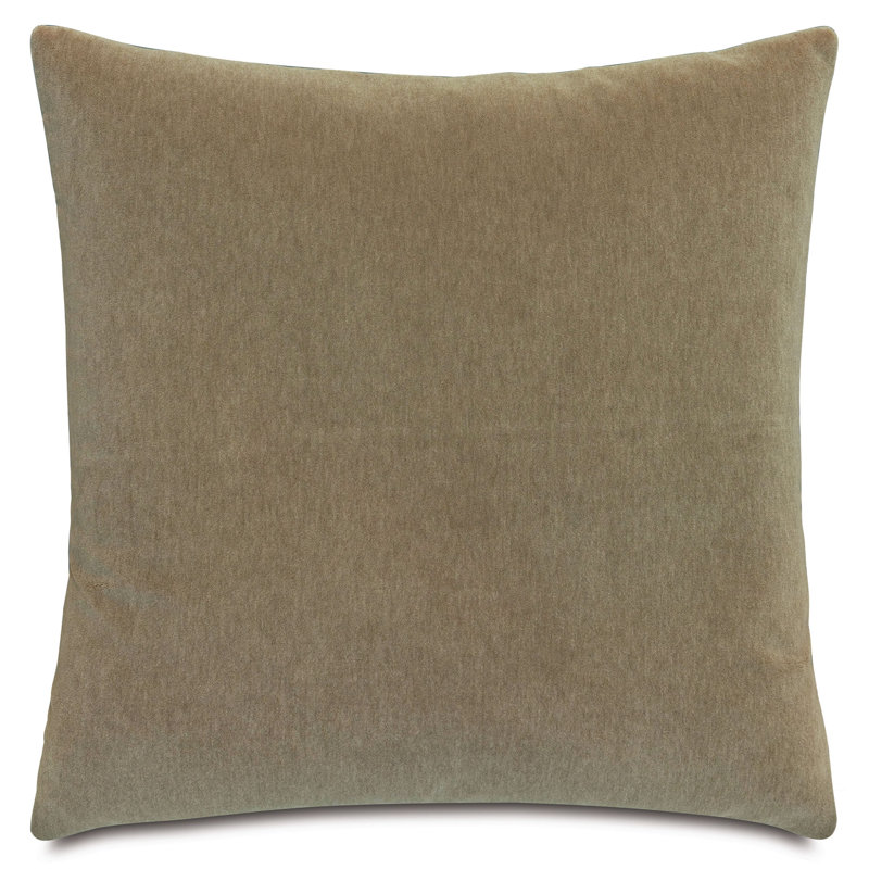 Coussin décoratif en kaki Brahms, Carré 24 po, Kaki