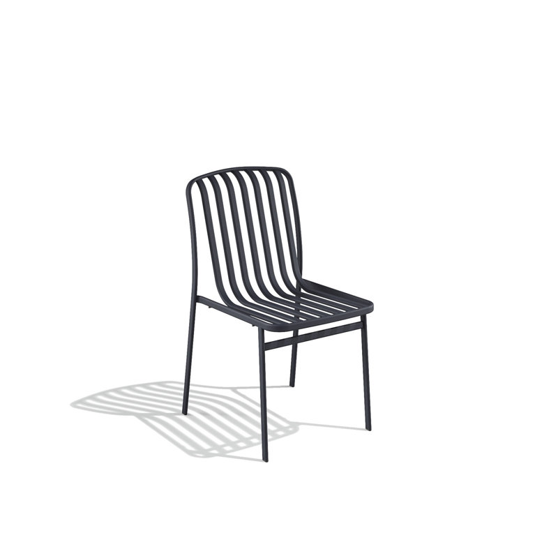 Chaise empilable sans accoudoirs Kano, Gris anthracite