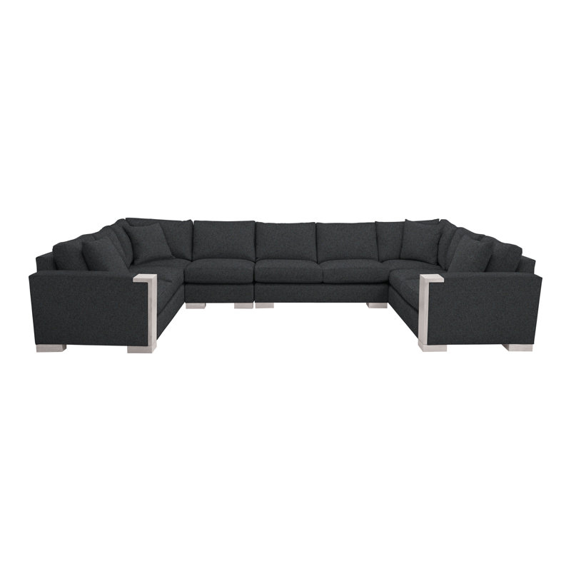 Michael Weiss 4-Piece Abingdon Sectional, Ian Lagoon, Dove Gray