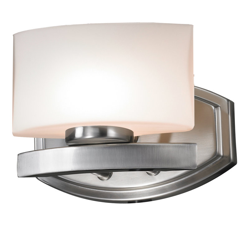 Applique murale pour salle de bain 1 lumière Braffe, Nickel brossé, Halogène