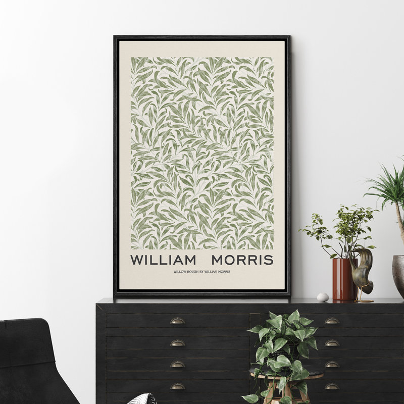 Art classique, reproduction d'art sur toile, motif de fleurs de saule par William Morris, H 24 po x l 16 po, Noir