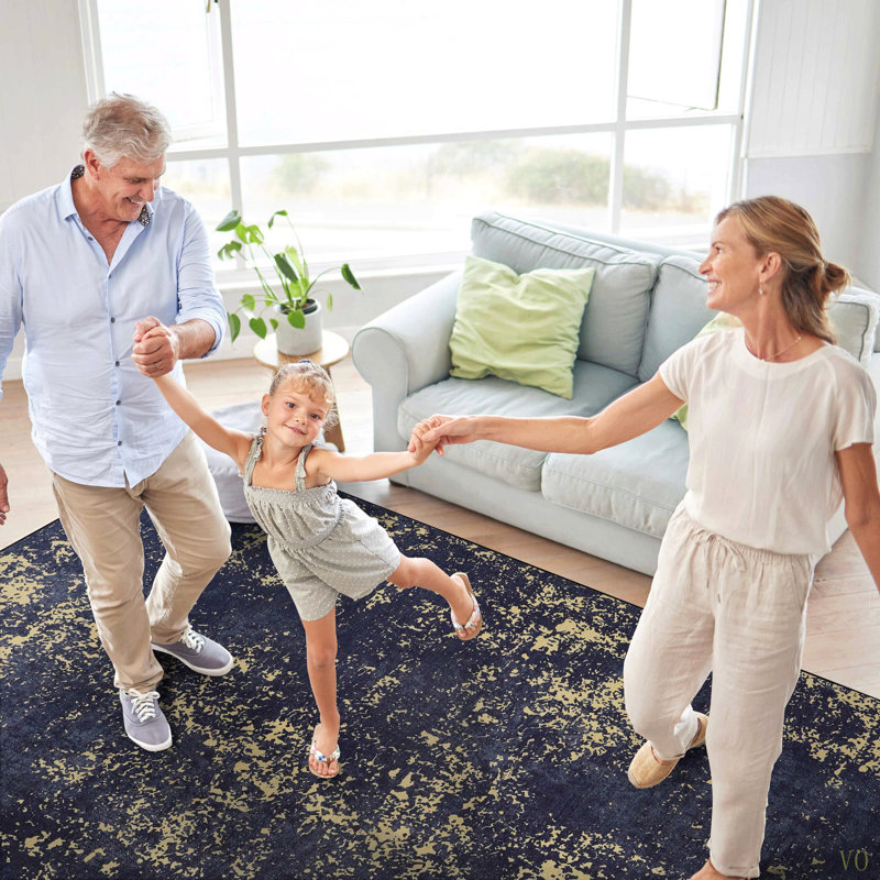Washable Rug 8X10 Area Rug (8' X 10')Non-Slip, Non-Shedding Low-Pile Rug Perfect For Living Room, Bedroom, Kitchen And High-Traffic Areas