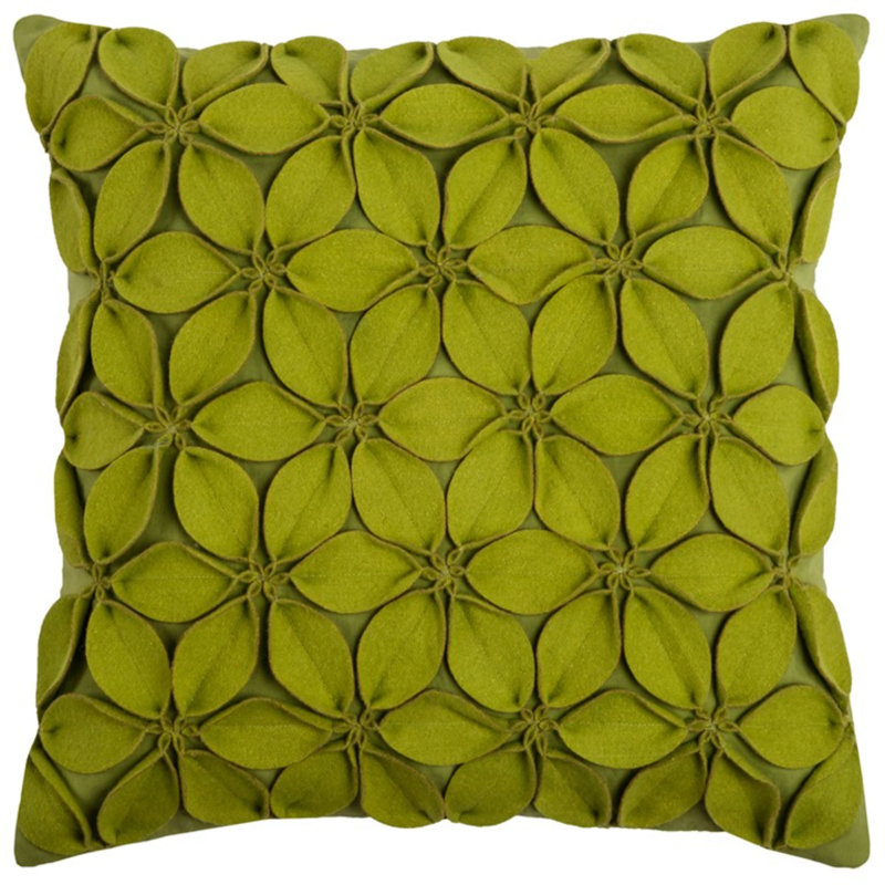 Coussin 18 "en coton orange, Vert lime