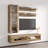 Lieb 63" Modern Floating Wall Mounted Entertainment Center with 16-Color LED Lighting, High Gloss Finish-218860416