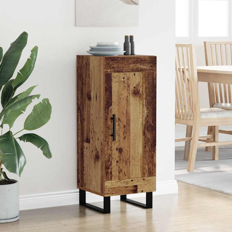  Sideboard Old Wood 34.5 X 34 X 90 Cm Engineered Wood And Iron, Old Wood