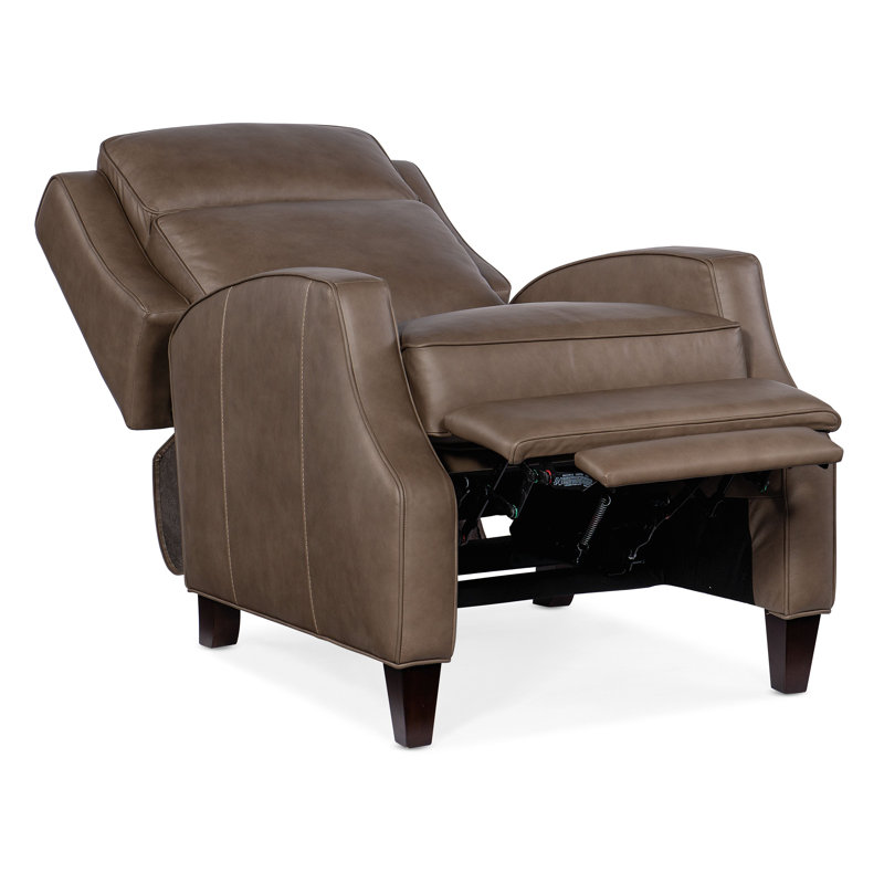 Amyanne Power Recliner, Gray Genuine Leather