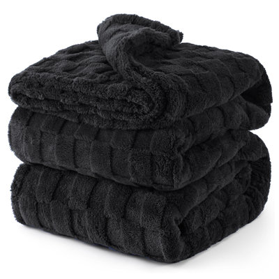 Couverture molletonnée douillette texturée