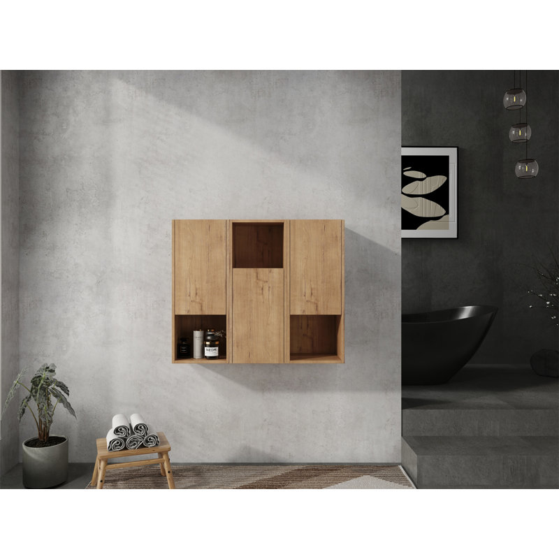 Armoire de salle de bain 36 po, Imitation chêne