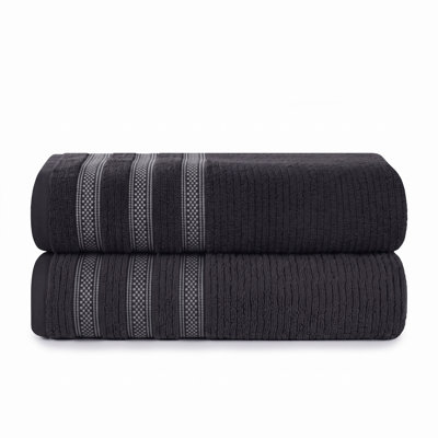 3-Piece Geometric Zero-Twist Cotton Towel Set