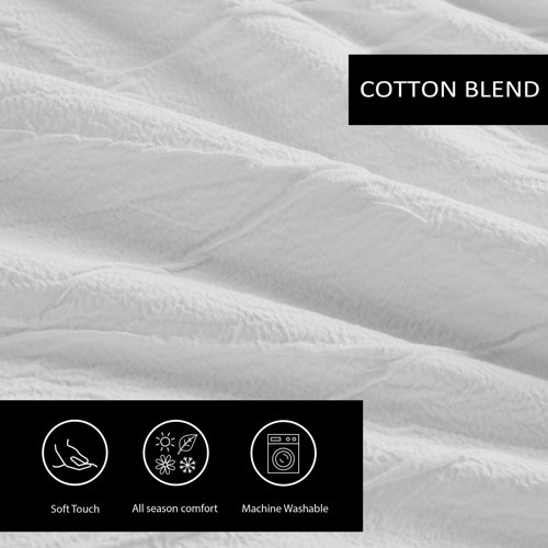 Vera Wang Abstract Crinkle White Duvet Cover Set - Wayfair Canada