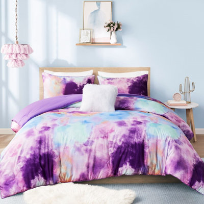 Édredon pour lit simple / simple TG, avec bordure passepoilée, lavable à la machine, coussin décoratif imprimé multicolore, bord,