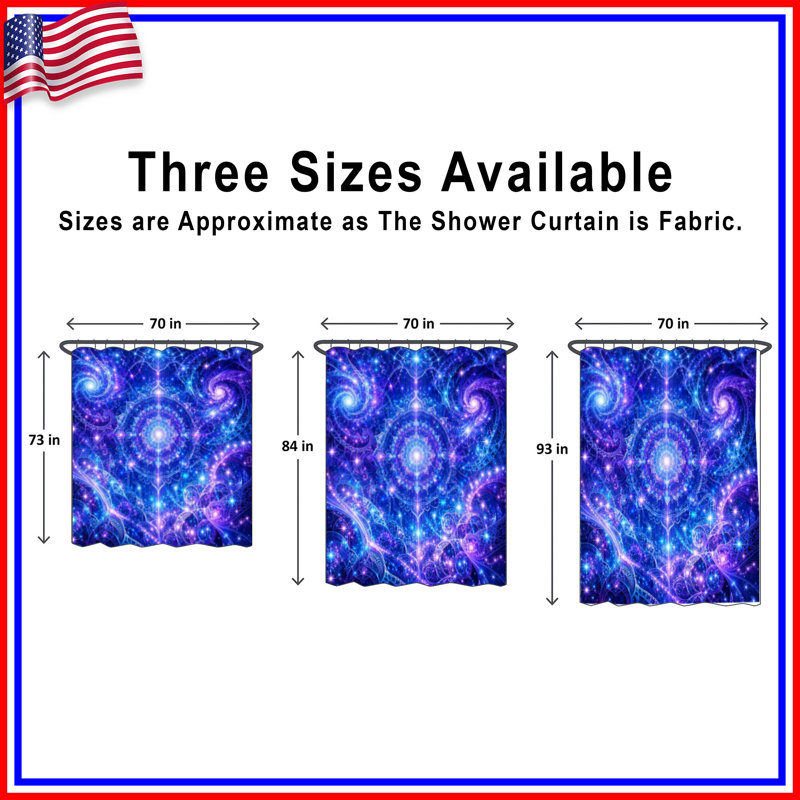 Rideaux de douche Intricate Cosmic Mandala, 70in W x 84in H