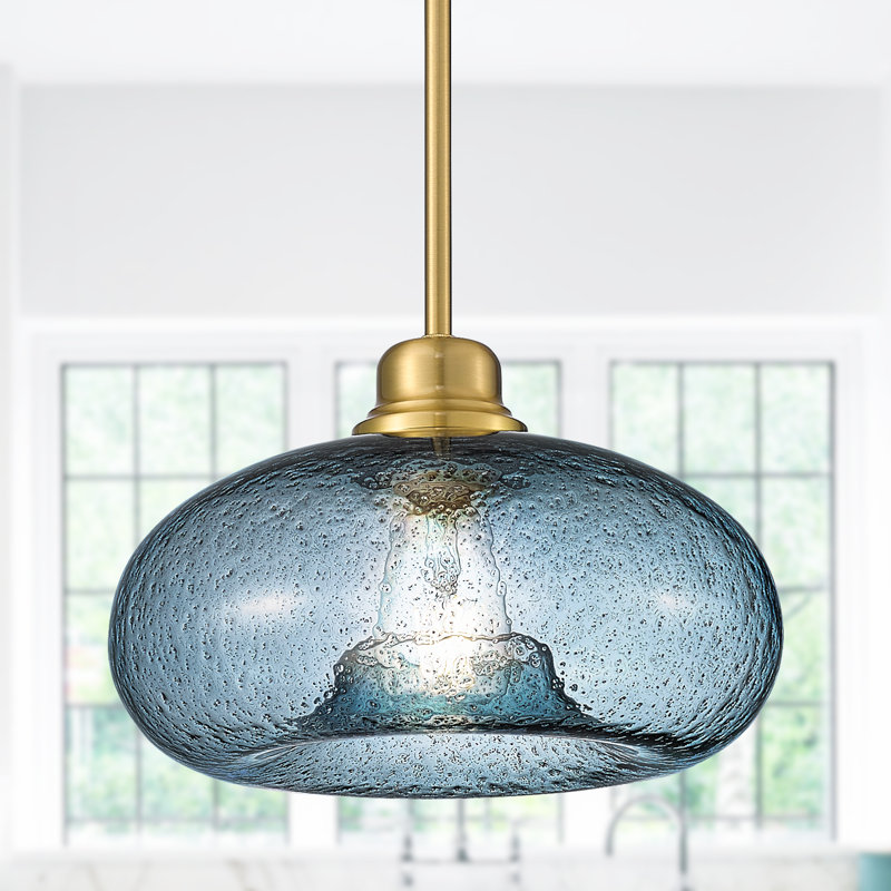 Luminaire suspendu 11 po Coastal, Bleu