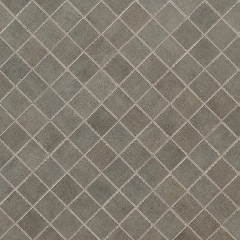 Jamboree 12 in. x 12 in. Matte Ceramic Mosaic Floor and Wall Tile, Cemento
