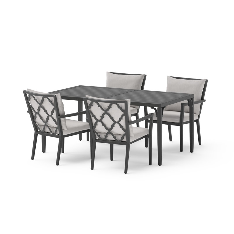 Calliann 4 - Person Patio Dining Set with Rectangular Table , Sunbrella® Cushions Included